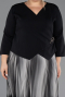 Midi Black Chiffon Plus Size Cocktail Dress ABK2694
