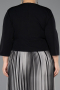 Midi Black Chiffon Plus Size Cocktail Dress ABK2694