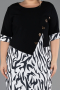 Midi Black-White Chiffon Plus Size Cocktail Dress ABK2695