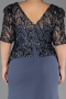Long Anthracite Oversized Evening Dress ABU6618