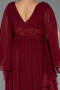 Long Burgundy Chiffon Plus Size Evening Dress ABU4638