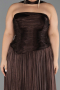 Long Brown Chiffon Plus Size Evening Gown ABU5958