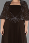 Long Brown Chiffon Formal Plus Size Dress ABU6529