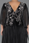 Long Black Chiffon Plus Size Evening Gown ABU6619