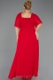 Long Red Chiffon Plus Size Evening Dress ABU6663