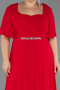 Long Red Chiffon Plus Size Evening Dress ABU6663