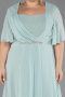 Long Mint Chiffon Plus Size Evening Dress ABU6663