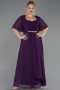 Long Purple Chiffon Plus Size Evening Dress ABU6663