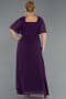 Long Purple Chiffon Plus Size Evening Dress ABU6663
