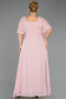 Long Powder Color Chiffon Plus Size Evening Dress ABU6663