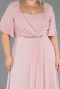 Long Powder Color Chiffon Plus Size Evening Dress ABU6663