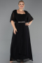Long Black Chiffon Plus Size Evening Dress ABU6663