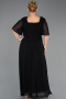 Long Black Chiffon Plus Size Evening Dress ABU6663