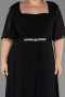 Long Black Chiffon Plus Size Evening Dress ABU6663