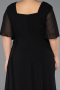 Long Black Chiffon Plus Size Evening Dress ABU6663