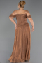Long Copper Chiffon Plus Size Evening Gown ABU6603