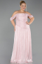 Long Powder Color Chiffon Plus Size Evening Gown ABU6603