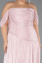 Long Powder Color Chiffon Plus Size Evening Gown ABU6603