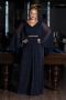 Long Navy Blue Stony Plus Size Evening Dress ABU6653