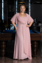 Long Powder Color Chiffon Plus Size Evening Dress ABU6663