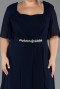 Long Navy Blue Chiffon Plus Size Evening Dress ABU6663