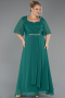 Long Emerald Green Chiffon Plus Size Evening Dress ABU6663