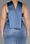 Long Indigo Beaded Plus Size Evening Dress ABU6258