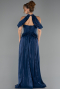 Long Navy Blue Chiffon Evening Dress ABU6640
