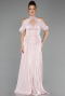 Long Powder Color Chiffon Evening Dress ABU6640