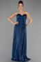 Long Navy Blue Chiffon Evening Dress ABU6640