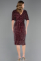 Midi Burgundy Plus Size Cocktail Dress ABK2704