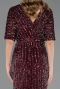 Midi Burgundy Plus Size Cocktail Dress ABK2704