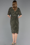 Midi Olive Drab Plus Size Cocktail Dress ABK2704