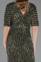 Midi Olive Drab Plus Size Cocktail Dress ABK2704
