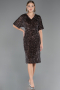 Midi Brown Plus Size Cocktail Dress ABK2704