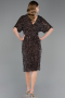 Midi Brown Plus Size Cocktail Dress ABK2704