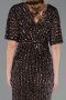 Midi Brown Plus Size Cocktail Dress ABK2704