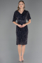 Midi Navy Blue Plus Size Cocktail Dress ABK2704