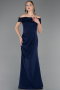 Long Navy Blue Formal Plus Size Dress ABU6103