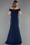 Long Navy Blue Formal Plus Size Dress ABU6103