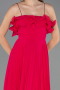 Fuchsia Strapless Long Chiffon Prom Gown ABU4866