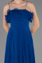 Sax Blue Strapless Long Chiffon Prom Gown ABU4866