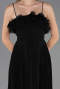 Black Strapless Long Chiffon Prom Gown ABU4866