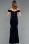 Long Navy Blue Velvet Evening Dress ABU6664