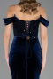 Long Navy Blue Velvet Evening Dress ABU6664