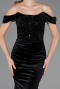Long Black Velvet Evening Dress ABU6664