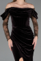 Long Brown Velvet Evening Dress ABU6668