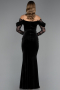 Long Black Velvet Evening Dress ABU6668