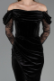 Long Black Velvet Evening Dress ABU6668