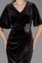 Long Brown Velvet Velvet Oversized Evening Dress ABU6669